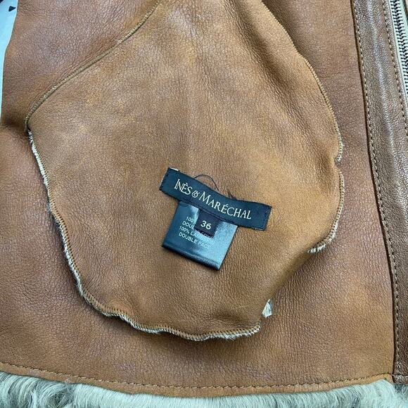 INÈS & MARÉCHAL 100% Lambskin double faced quarter sleeve coat size 36 - Picture 7 of 16